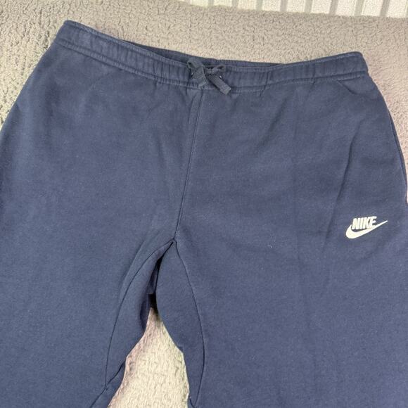 Nike Joggers Mens 2XL Navy Blue Club Fleece Sweatpants 30" Relaxed Fit 804406 - Picture 1 of 9